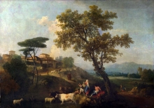212/zuccarelli, francesco - landscape with cattle and figures